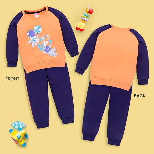 Image of LuvLap Baby Boys Full Sleeve Sweatshirt & Pyjama Set Pack of 1