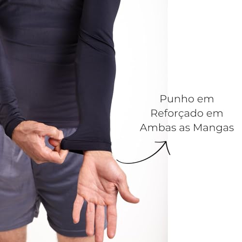 Camisa Térmica Masculina Segunda Pele Proteção UV Targ Me Blusa Camiseta Térmica Manga Longa (BR, Al