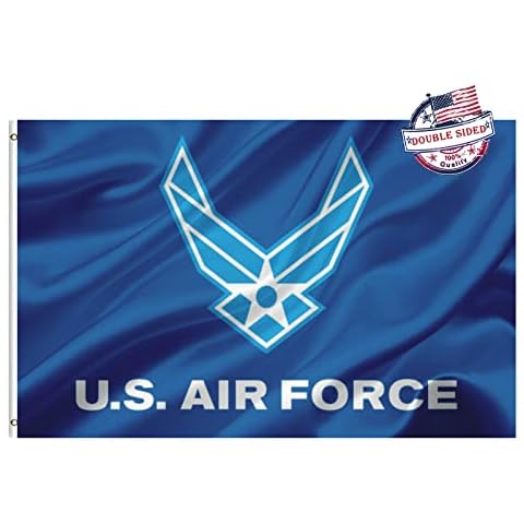 Mosprovie US Air Force Wings Military Flag 3x5 Outdoor Double Sided- Heavy Duty 3ply US Air Force Wings USAF Flags Super Durable 4 Rows Stitched Edge Canvas Header with 2 Brass Grommets Cover