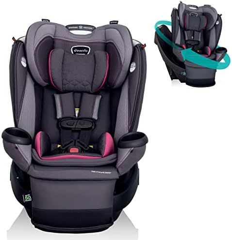 Evenflo Revolve360 Extend All-in-One Rotational Car Seat with Quick Clean Cover (Rowe Pink)