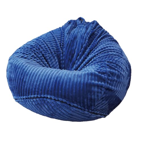Cover without filler Bean Bag Cover Bean Bags Chair without Filling Stuffed Animal Storage Washable Soft Plush Sofa Cover (Blue, X-Large)