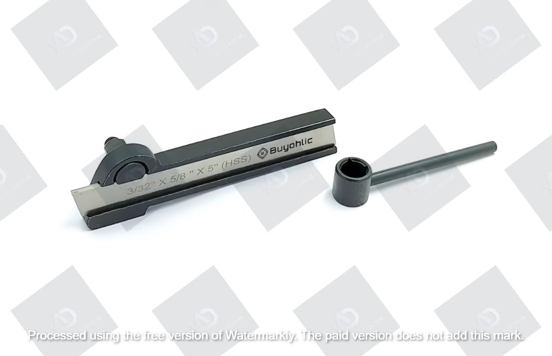 A.D. International Lathe Cut Off Parting Tool Holder with HSS Blade 3/32" x 5/8" x 5" with Wrench