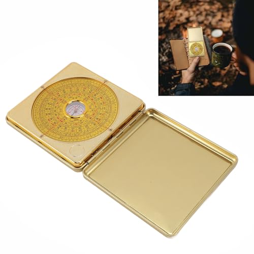 Brújula Feng Shui Luo Pan de hierro con tapa abatible miniatura 4