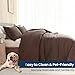 Paxrac Earthy Brown California King Comforter, 3 Pieces Oversized King Comforter Set, Lightweight Solid Bedding Set, All Seasons Soft Cal King Comforter Set (104x96In Comforter & 2 Pillowcases)