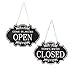 Open Closed Sign for Business with Rope Reversible Double Sidedï¼ŒStore Business Signs 11.8