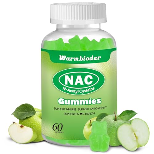 NAC Gummies for Adults & Kids 1200mg NAC Supplement N-Acetyl Cysteine Immune Support NAC Chewable Support Liver Health Sugar-Free Green Apple Flavor