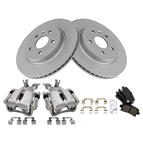 Image of TRQ Rear Brake Pad and Rotor Set Ceramic Vented Rotors Calipers | For 2014-2015 Chevrolet Malibu 2016 Malibu Limited