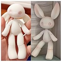 ピーチカラー塗装済みドールアイ付き♪立ち耳＆垂れ耳うさぎの球体関節人形素体セット ピーチカラー塗装済みドールアイ付き♪立ち耳＆垂れ耳うさぎの球体