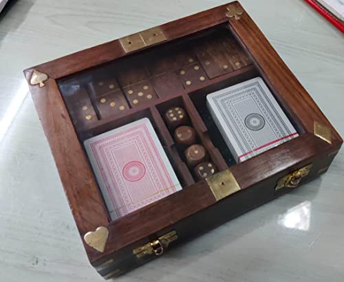 Porte-cartes à jouer en bois Kam Home double fente stable