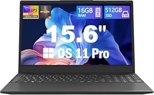 Azeyou Laptop mit 15,6'' FHD, Ryzen 3 3200U Prozessor Notebook, 16 GB RAM, 512 GB SSD, Radeon Vega 3 Processor Graphics, USB & Type- C, 5G WiFi, OS 11 Pro Tragbarer Laptop