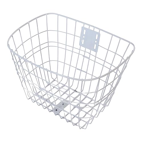 Cesta para manillar de bicicleta, cesta delantera para bicicleta, para escuela, ciclismo, bicicleta infantil, color blanco, 34 x 26 x 23 cm