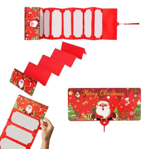 2025 New Christmas Cash Gift Wrap Envelope, 10 Slots Christmas Money Holders for Cash, Cashs Gift Card Holders Xmas Christma Gift For Men Women Girls Boys, Surprise Money Envelopes (Red 1pc)