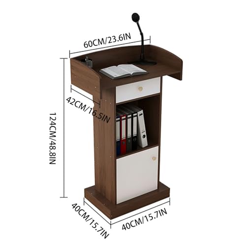 Podio de madera elegante de suelo con cajón para auditorios 2