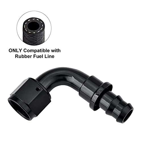Evil Energy 8An 90 Degree Push Lock Hose Fitting End Black #TOP3
