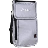Artain RFID Passport Holder, Waterproof Travel Wallet Document Organizer for Fashion Men Women Family (Silver)