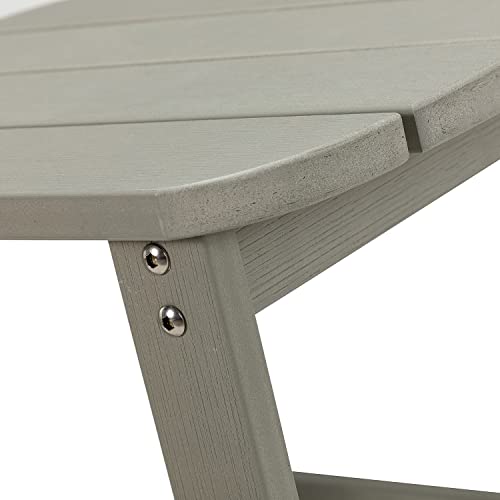 Hulala Home Adirondack Outdoor Side Table Rectangular End Table For Patio Lawn Garden Backyard Pool, Easy Maintenance & Weather Resistant, Grey #TOP5