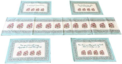 Spraha Elegant and Inspiring Table Mats and Runner, Set of 4, Aesthetically Made Table Runner, Durable, Washable, Multipurpose (Cotton)