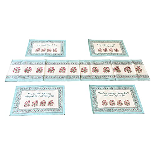 Spraha Elegant And Inspiring Table Mats And Runner, Set Of 4, Aesthetically Made Table Runner, Durable, Washable, Multipurpose (Cotton) #TOP1