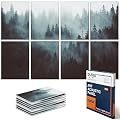 BUBOS 8 Pack Acoustic Wall Panels - High-Density Polyester Sound Absorbing Panels, Decorative Print Treatment for Recording Studio & Home Office, Peel and Stick, 16" x 12"