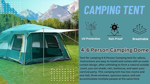 Image of Amazing Outdoor Family Tent 5-6 Person - for Camping, Outdoor, Family, Camp, Trekking, 150D Oxford Material Use for This
