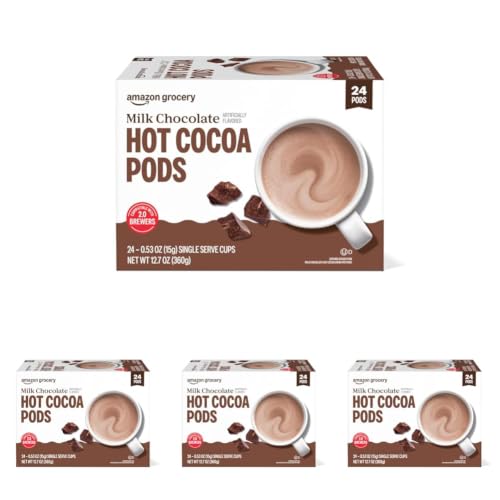 Happy Belly Hot Cocoa Pods, Milk Chocolate, 24 Count (Pack of 4)