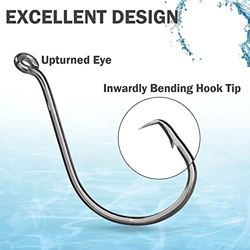THKFISH 100 Stück Octopus Circle Hook Baitholder Angelhaken Stachelhaken Haken Angeln Einzelhaken Kreishaken Wallerhaken… – Bild 3