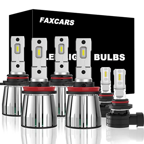 FAXCARS LED Lights for 2015-2023 Ford F150 2007-2013 Tundra Headlights Bulbs, LED High Beam and Low Beam and Fog light Bulbs Combo, 6000K Cool White Replacement Bulbs 6-Pack