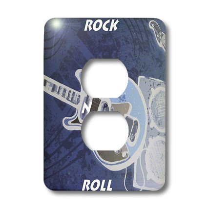 Cache-prise Rock n Roll bleu multicolore lsp_33211_6 plaque interrupteur originale