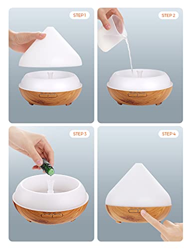 Aroma Diffuser 300ml Geschenke für Mama Ultraschall Luftbefeuchter Diffuser Aromatherapie Düfte Luftbefeuchter für… - Image 8