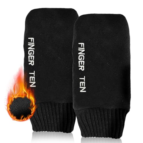 AXKAL Winter Golf Gloves Mens Ladies Mitten Warm Fleece In Pair Men Women Mitt Glove Durable Pull Up Soft Comfortable Both Hand Hiking Riding Golf Playing (Large)