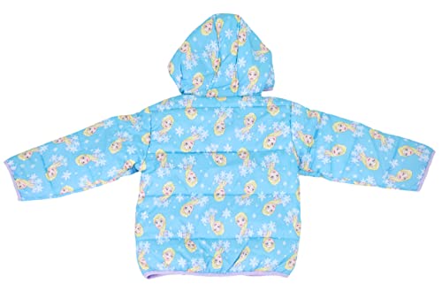 Disney Toddler Girl's Frozen Elsa Winter Puffer Jacket, Blue, 2T2