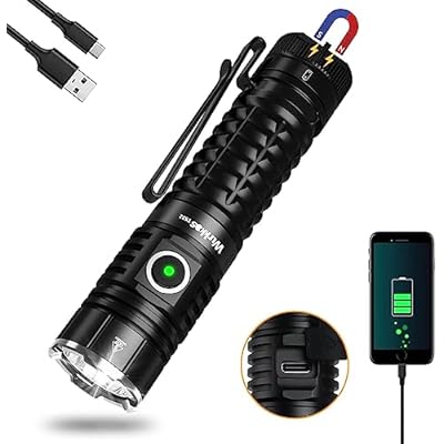 Wurkkos LED Flashlight Rechargeable High Lumen - TS22 70.3 HI Flashlight Super Bright 4500 High Lumens with Magnetic Tailcap IP68 Waterproof Light Regulated for Camping Walking Emergency