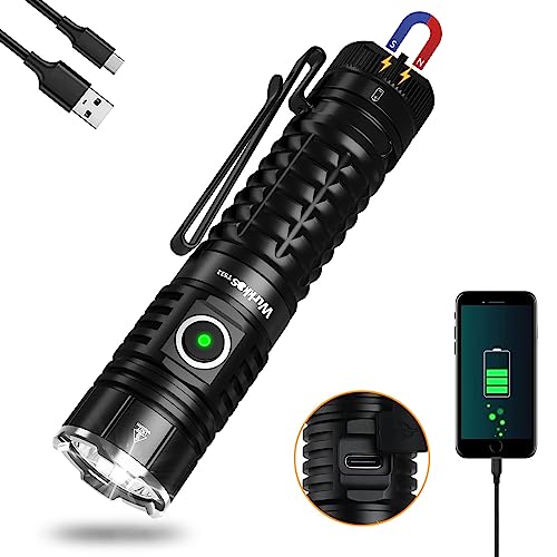 Wurkkos TS22 Mini EDC Flashlight Rechargeable - LED Flashlight Super Bright 4500 High Lumens with Magnetic Tailcap IP68 Waterproof Light Regulated Output for Camping Walking Emergency