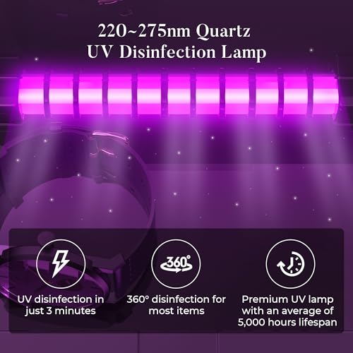 Image of KING&DUKE Phone Sanitizer, UV Sanitizer Box with 360 UV-C Light, Portable UV Phone Sanitizer for Cell Phone, Keys, Glasses, Earphones - White