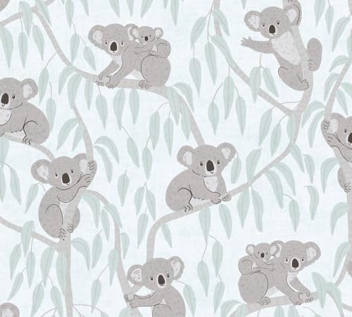 A.S. Création Lilly & Luis Non-Woven Wallpaper with Animals in Brown, Grey, Green - 10,05 x 0,53 m Wallpaper for Kids - 771342 - Image 3