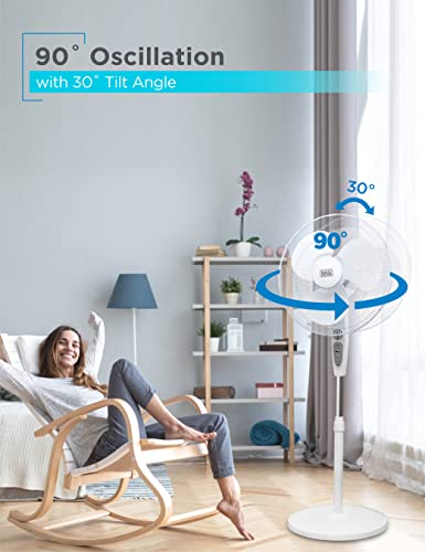 Image of BLACK+DECKER BFSR18W 18 IN. STAND FAN WITH REMOTE CONTROL, WHITE