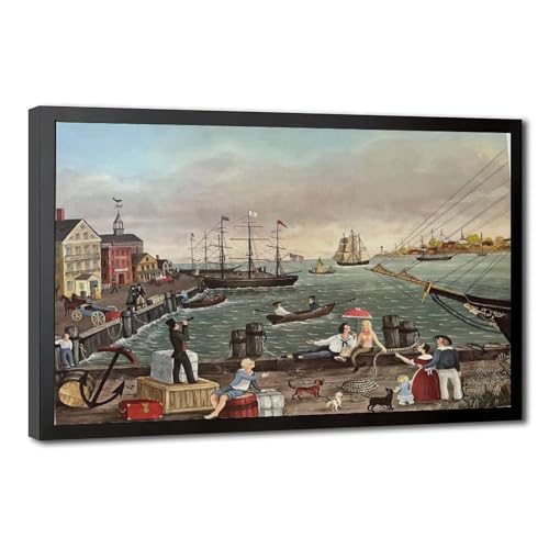 Affiches sur toile WCYB Dockside Martha Cahoon cadre à suspendre décoration murale