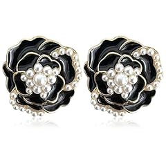 Black Flower Stud Earrings