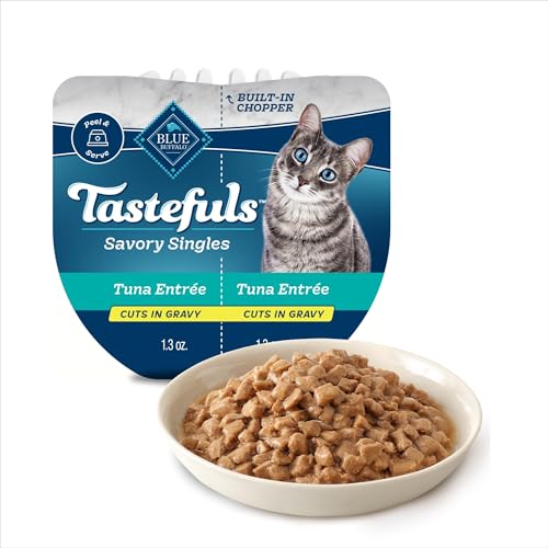 Image of Blue Buffalo Blue Tastefuls Savory Singles Tuna Entree Adult Cuts in Gravy Wet Cat Food, 2.6 oz., Case of 10