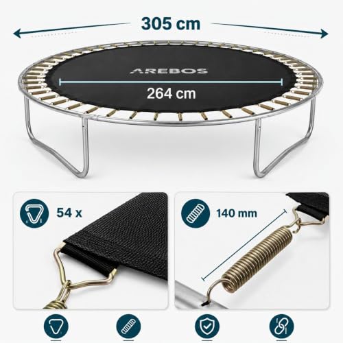 Foto von Arebos Trampolin Sprungmatte Ø 264 cm | für Trampoline | Ø 305 cm
