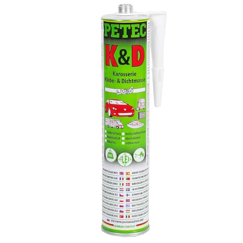 1x PETEC K & D Karosserie Klebe & Dichtmasse Kleber Klebe Weiß 310 ML 94530