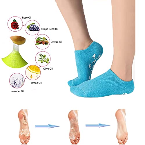 2 Pairs Moisturizing Socks, Waltok Gel Socks Soft Moisturizing Gel Socks, Gel Spa Socks For Repairing And Softening Dry Cracked Feet Skins, Gel Lining Infused With Essential Oils And Vitamins #TOP3