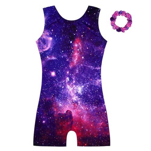 HOZIY Gymnastics Leotards for Girls with Shorts Biketards Dance Tumbling Outfits Matching Scrunchies 1-12 Years Old