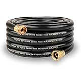 FangFarm Rubber Garden Hose 25FT: 5/8' Durable Heavy Duty Hose for Yard & Driveway Use - Sturdy Water Hose with Brass Fittings for Homeowners Car Washing Pet Bathing & Everyday Outdoor Tasks
