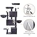 Feandrea Large Cat Tree with 3 Cat Caves, Multilayer Cat Tower Suitable for Kittens, Old Cats, Stable Smoky Gray Cat Condo, 21.7 x 15.7 x 64.6 Inches UPCT98G