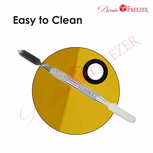 Image of Brain Freezer Shiny Makeup Palette With Stainless Steel Round Shape Spatula, 100 g (Circle Golden)
