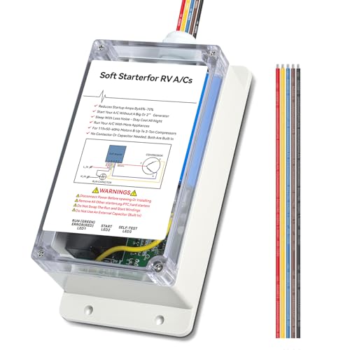 Soft Start for RV Air Conditioner, HVAC Soft Starter Kit for RV Enables Easy Start an A/C, Appliances on RV Power with a Small Generator Van Camper, Trailer Air Conditioner,Motorhome