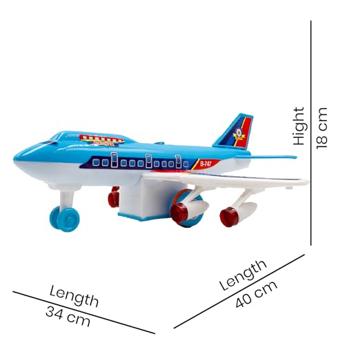 Image of ToyBharat Air Liner Plane toy with multicolour body and friction power is a perfect baby gift. Safe, non-toxic, and durable, it offers fun indoor and outdoor play for toddlers with a realistic design.