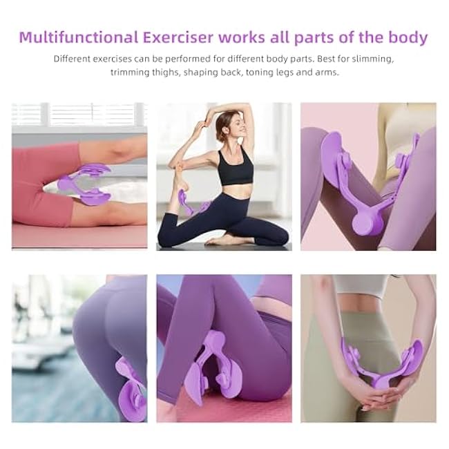 Thigh Exerciser with 3 Levels Resistance Adjustable,Thigh Workout Equipment,Kegel Exercise,Inner Thigh Exerciser,Thigh Slimmer,Thigh & Hip Strengtheners,Purple
