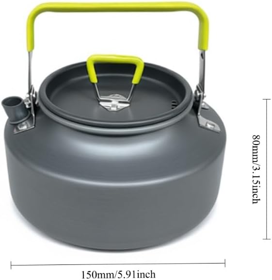 Camping Cookware Set Steaming, Portable Backpacking Gear with Hard Anodized Aluminum Pot, Pan, Kettle, Bowls & Utensils, Lightweight Outdoor Cooking Kit, Ideal for Hiking, Picnic & Camping